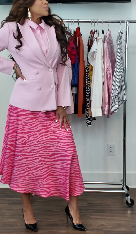 Pink Double-Breasted Blazer