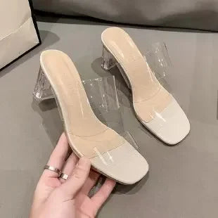 Mimosa Mule – Clear Strap Heels