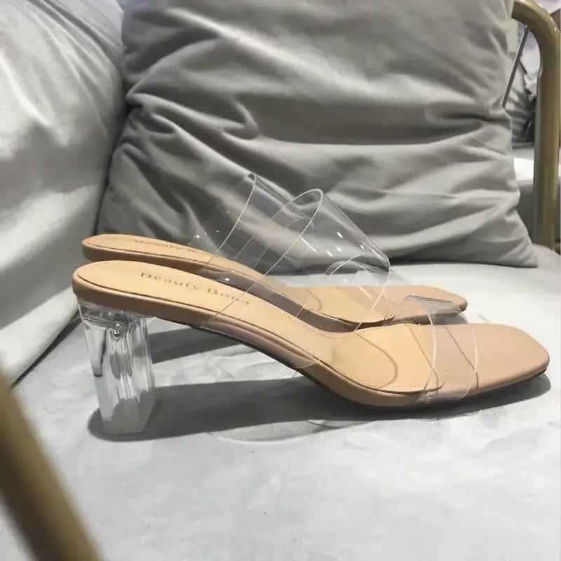Mimosa Mule – Clear Strap Heels