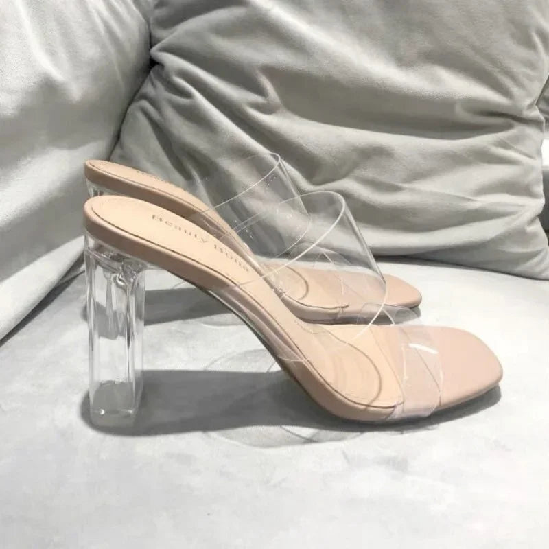 Mimosa Mule – Clear Strap Heels