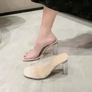 Mimosa Mule – Clear Strap Heels