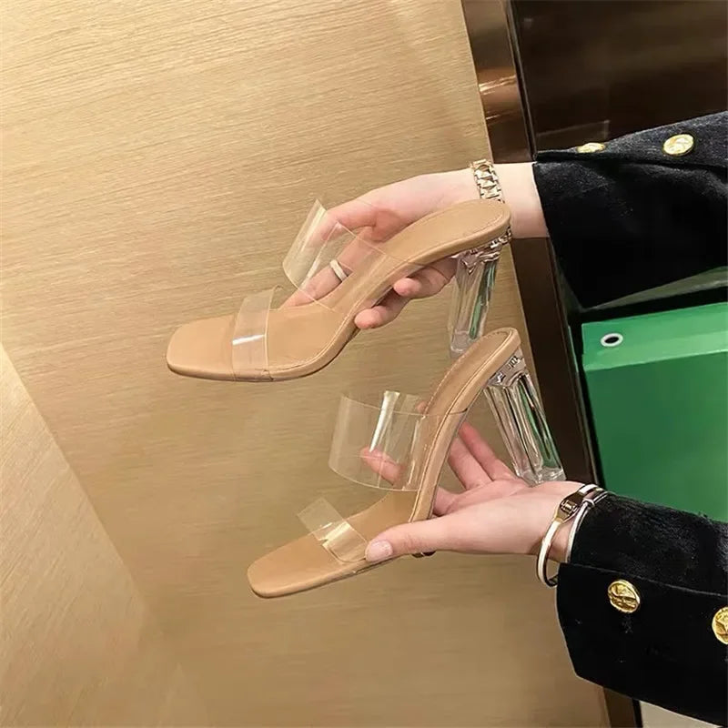 Mimosa Mule – Clear Strap Heels