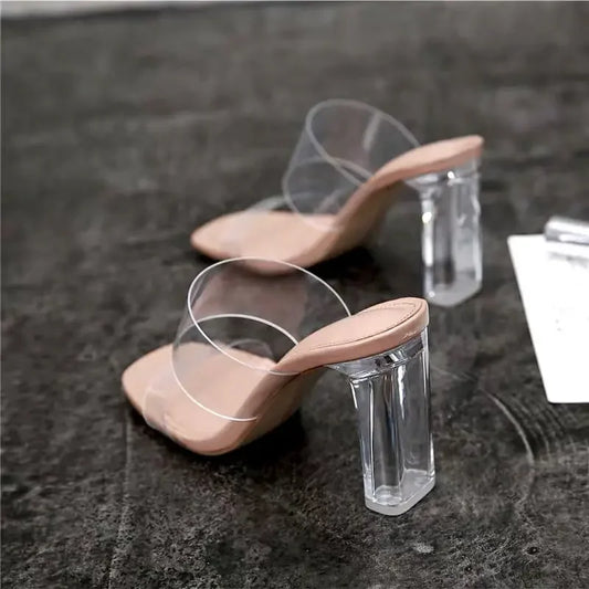Mimosa Mule – Clear Strap Heels